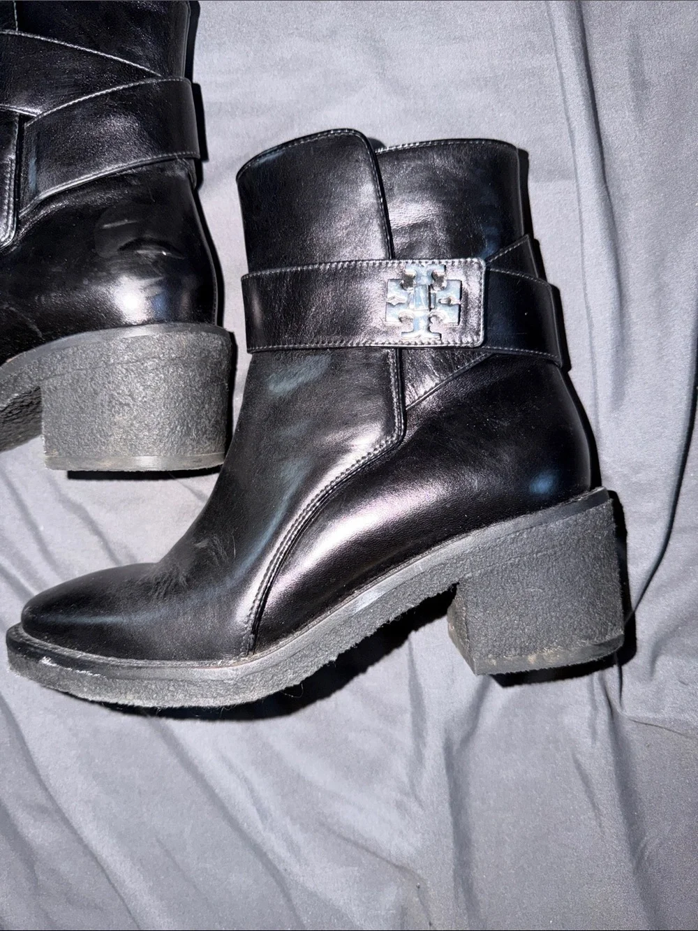 TORY BURCH Women's Kira Block Heel Booties In Perfect Black Size 5